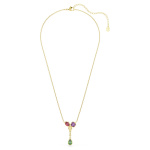 Imber Y pendant Mixed cuts, Multicolored, 18K gold finish